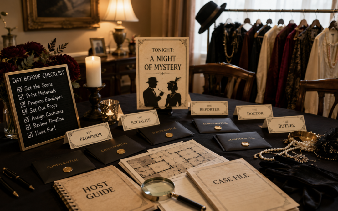 How to Set Up for a Murder Mystery the Day Before